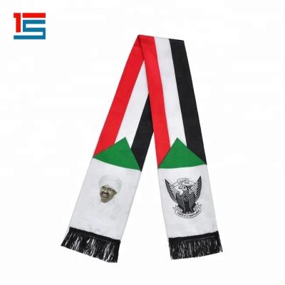 China Football Fans Scarf Sudan National Day Daily Printed Scarf for sale