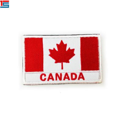 China Wholesale Patches Heat Cut Custom Embroidery Logo Canadian Flag Brand Sports Club Patches for sale