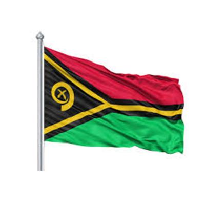 China FLYING 30x45 cm Sublimated Print Vanuatu Country Flag With Wooden Flagpole for sale