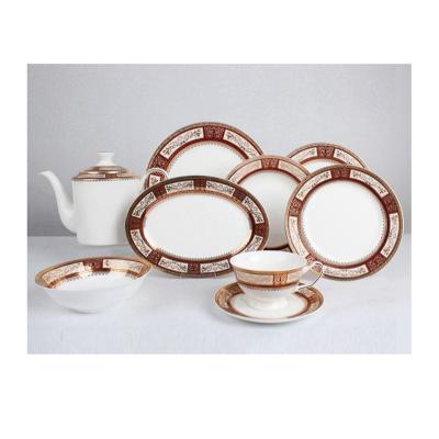 China Factory direct sales viable unique design printing effect suitable for multi-scene bone china tableware set for sale