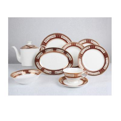 China Viable wholesale lightweight luxury exquisite frame can be customized suitable for multi-scene bone china dinnerware set for sale