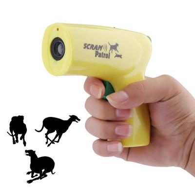 China Anti Barking Dog Train Device Ultrasonic Handheld Dog Repellent Infrared Dog Deterrent 3 In 1 Pet Trainer With Flashlight for sale