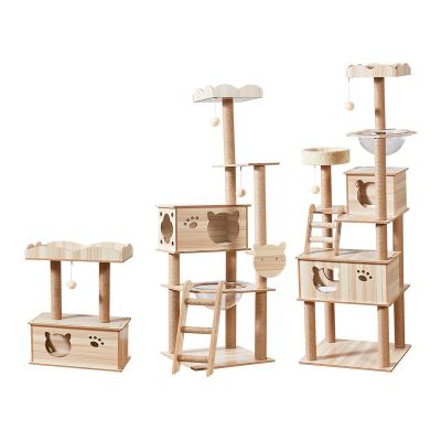 China 2021 Viable Hits For Pet Cat Product Tall Modern Wood Gray Floor To Ceiling Cat Tower Wood Cat Tree Amazon Multilevel for sale