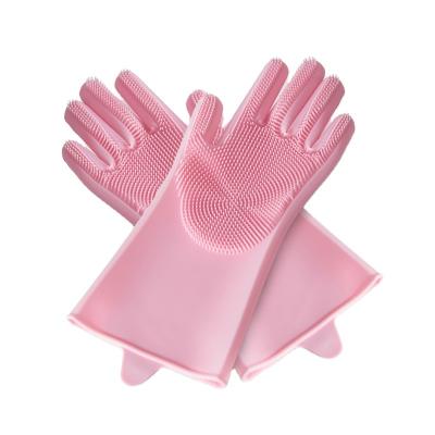 China Durable Cleaning Dishwasher Household Food Grade Durable Non-Slip Heat Resistant Extra Long Silicone Washing Cleaning Gloves for sale