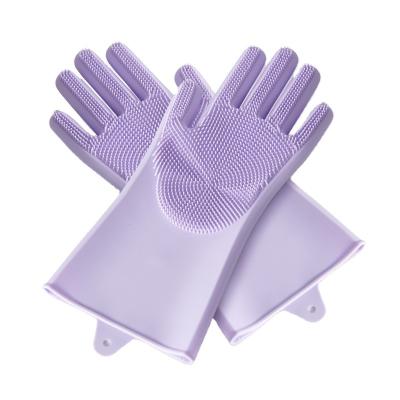 China Sustainable High Quality Food Grade Silicone Waterproof Easy To Clean Silicone Dishwashing Mitt for sale