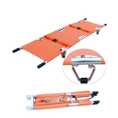 China Modern Supplier Grades Newest Durable Hospital First Aid Orange Two Folding Stretcher With CE Certificate for sale