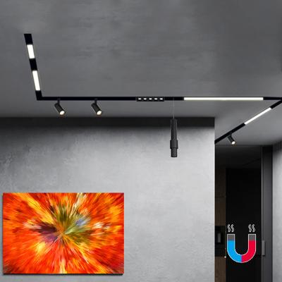 China Dimmable 48V Modern Led Linear Track Light Rail Cob Included Light Magnetic Track Rail Lamp Lighting System for sale