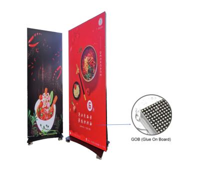 China Indoor P2.5mm Poster LED Screen Display 2.1ft X 6.3ft 640mmx1920mm Wide Viewing Angle Max Power Consumption 400w/sqm for sale