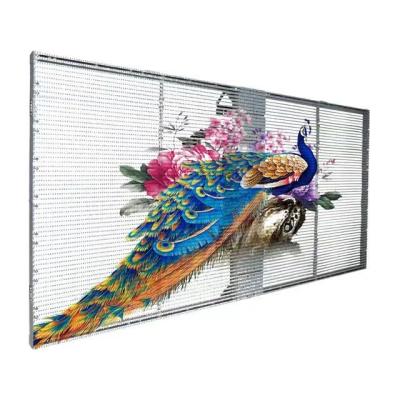 China Pantalla LED transparente para interiores P3.9-7.8 Full Color SMD Curved Led Video Pared Vidrio para Vitrina en venta