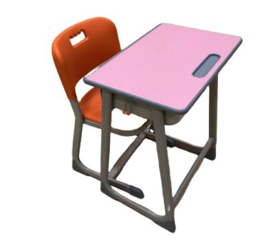 China Modern pink color style desk and chair set for school students for sale