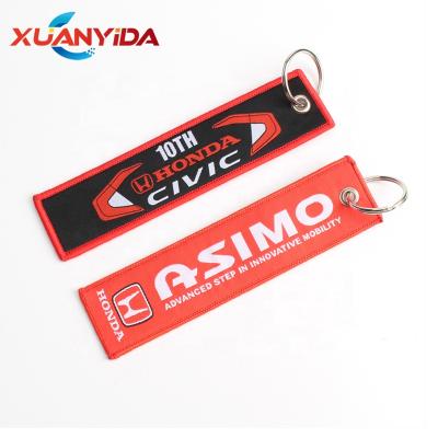 China Custom Embroidered Civic Metal Designs Sports Car Key Chains For Honda for sale