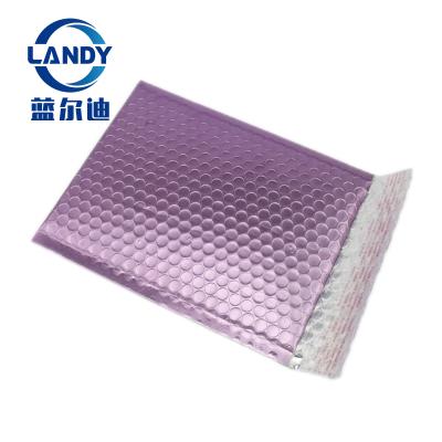 China Chemical Hot Pink Colored Teal 4x8 Poly Bubble Mailers , Design Colored Poly Handle Mailer for sale