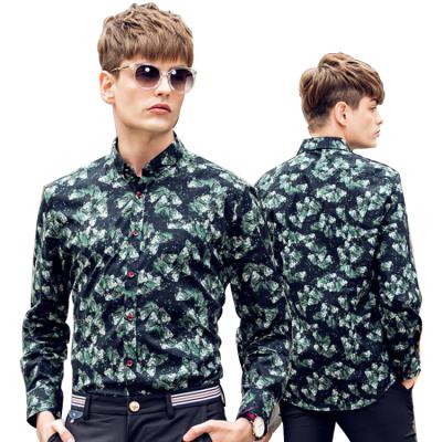 China Higher Quality Anti-pilling Customize Cotton Long Sleeve Slim Casual Shirts With Printing Designs for sale