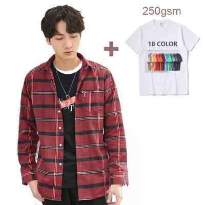 China Fashion Streetwear Family Check Oversize Fit Flannel Anti-pilling Full Sleeve Shirts For Men Casual for sale