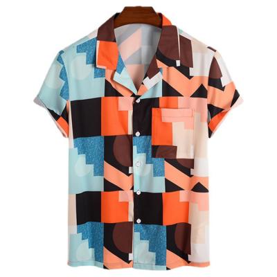 China Custom Anti-wrinkle Summer Printed 100% Polyester Hawaiian Short Sleeve Mens Design Fashion Shirts for sale