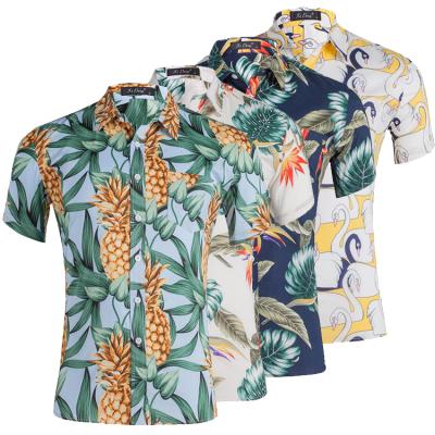 China Shirts short green Hawaiian casual summer socket homegrown anti-pilling men for the use of beach for sale