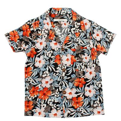 China Breathable Anti-pilling Men's Boys Summer Beach Wear 100% Rayon Shorts Sleeve Printed Floral Hawaiian Shirts For Family for sale