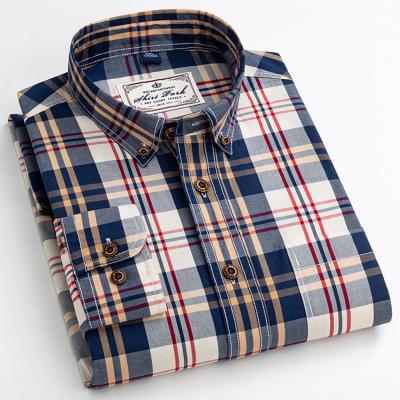 China Vintage Custom High Quality Mens 100% Cotton Plaid Sleeve Shirts Anti-pilling China Supplier Full Check Oversized Flannel for sale