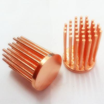 China Custom Round Radiator Copper Radiator Oxidation For Led Forging Pin Copper Cold Radiator for sale