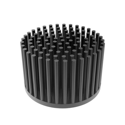 China Aluminum Extruded LED Cooler Heatsink , Round Black Downlight Heatsink Extruded for sale