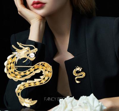 China Retro and modern Dragon Zodiac elegant exquisite luxury wholesale brooch for sale