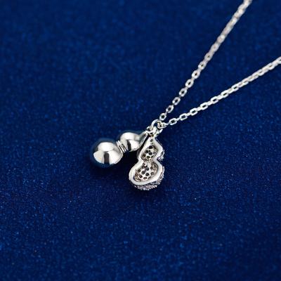 China Retro and modern 925 sterling silver peanut pendant necklace collarbone chain female for sale