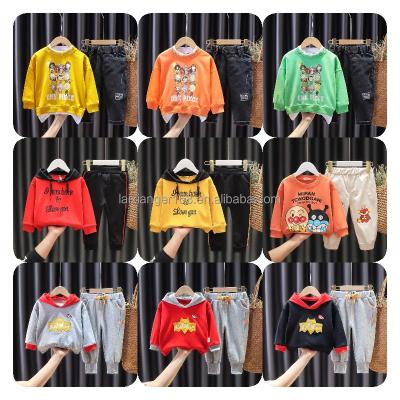 China Preppy style 2023 autumn and winter fashion children's hoodie set long-sleeved thermal shirt + pants wholesale for sale