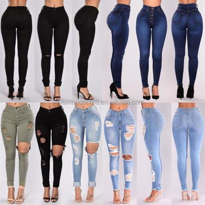 China Summer Hole Oversized Women's Pencil Pants Breathable Buttocks Lifting Slim Show Skinny New Women's Jeans Wholesale for sale