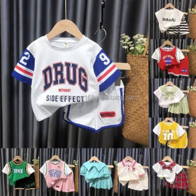 China Other Boys Short Sleeve Explosive Suit Children's Cartoon Summer 2023 Style Boys Cute Sports Roll Up T-shirt Shorts Suit for sale