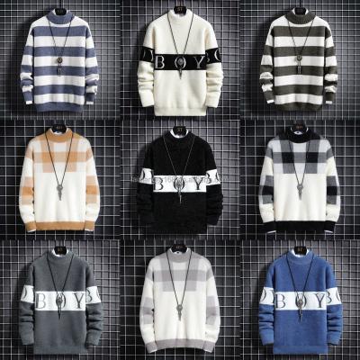 China Anti-wrinkle winter high quality men's sweater cardigan men's long sleeve custom knitted men's sweater wholesale crewneck wholesale for sale