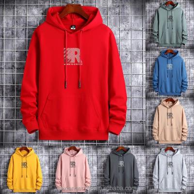 China Our factory wholesale cheap men's cotton long sleeve hoodie anti-shrink high quality printed pullover men's hoodie for sale