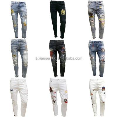 China Wholesale New fashion QUICK DRY men's slim denim men's jeans embroidery fashion elastic pencil pants for sale