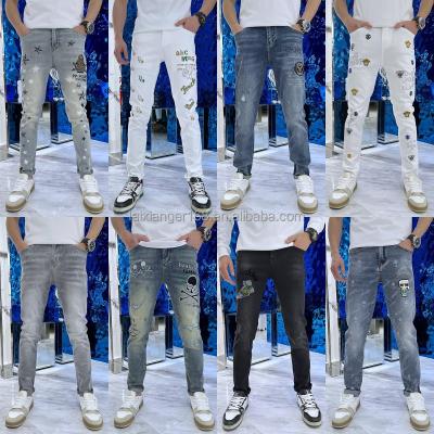 China QUICK DRY Europe and USA new fashion striped men's jeans style popular men's business pants for sale