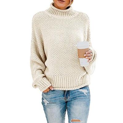 China Breathable Wholesale Winter Women Loose Turtle Neck Knit Sweater For Women for sale