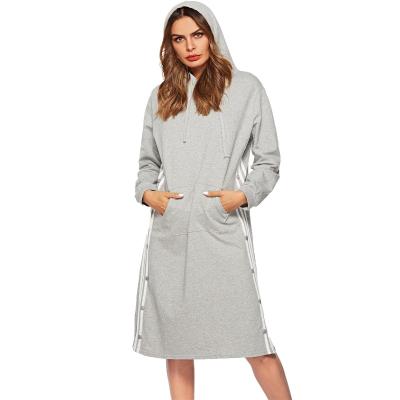 China New Arrival Hooded Casual Dress Breathable Long Sleeve Dress Women Fashion Hoodies Dress for sale