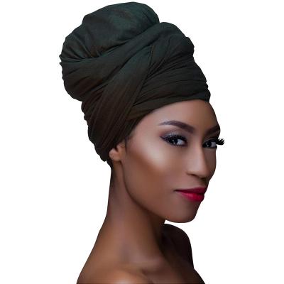 China Multifunctional African Head Wraps Turbans Long Stretch Tank Top Knit Lightweight Headwraps Wrap Scarf Turban Tie For Women for sale