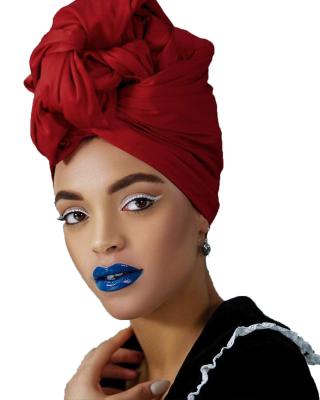 China Multifunctional African Head Wraps Turbans Long Stretch Tank Top Knit Lightweight Headwraps Wrap Scarf Turban Tie For Women for sale