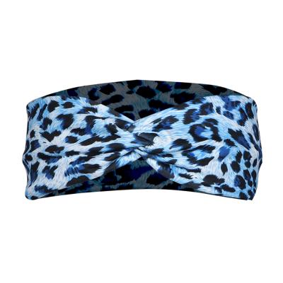 China Hot Selling Wholesale American Leopard Sports Cross Headband For Women for sale