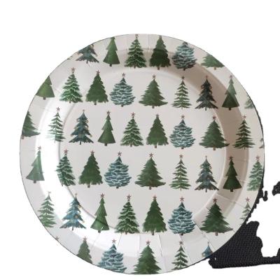 China New Product Disposable 9 Inch Custom Printed Christmas Disposable Paper Plates for sale