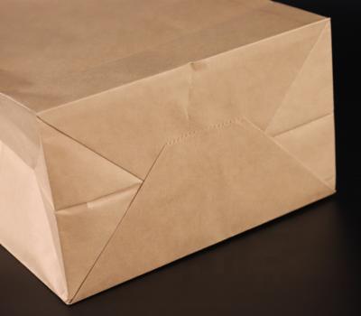 China Recyclable Food Kraft Paper Bag Packaging Square Bottom Paper Bag For Takeout Food for sale