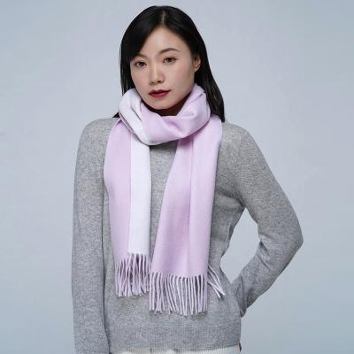 China 100% hot sale cashmere scarf women's winter color double-sided two-tone scarf factory supply double cashmere for sale