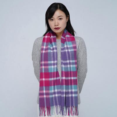 China Convenient Woven 100% Cashmere High Fashion Cashmere Scarf Winter Interesting Plaid 100% Checkered Scarves for sale