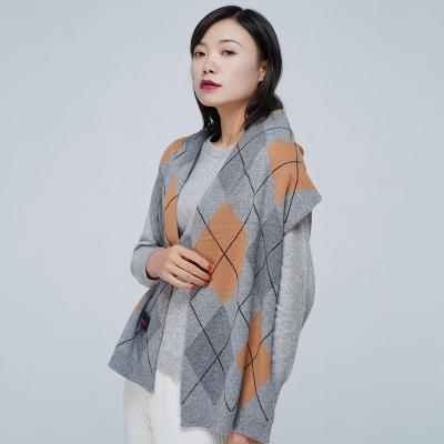 China Factory custom luxury pure cashmere scarf knitted jacquard cashmere scarves shawls for sale