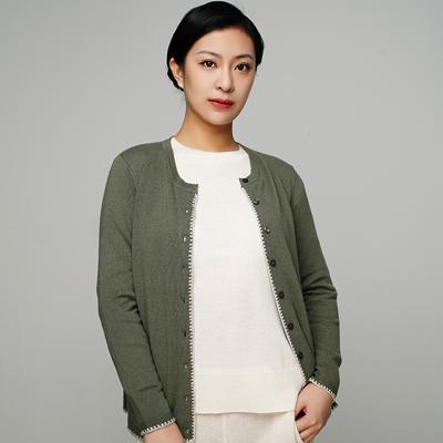 China Anti-Wrinkle Custom 70% Wool /30% Cashmere OEM And ODM Jacquard Fashion Women Sweater Long Sleeve Colorful Knit Cardigan for sale