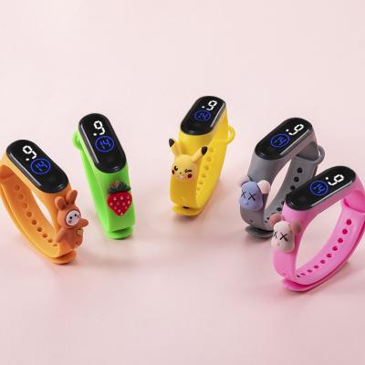 China Factory Direct Selling LED Display Waterproof Doll Watch Soft Blue And White Children Electronic Light Cartoon Led Watch Touch Digital Watch for sale