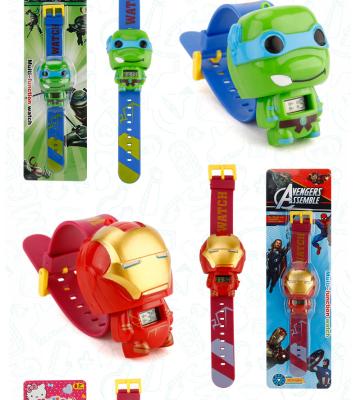 China Wholesale Cartoon Watch Toy LED Display Child Hot Products Marvel Heroes Shape Kids Watch Cartoon Children's Digital Watch for sale