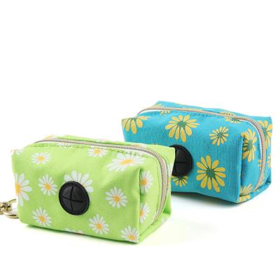 China New Design Sustainable Canvas Poop Bag Carrier Dog Supplies Sleek Stylish Pet Poop Bag Holder for sale