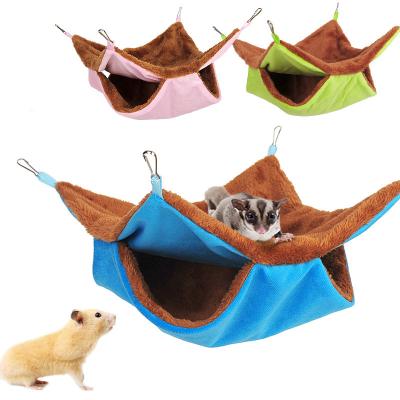 China Hamster Hammock Squirrel Honey Sack Glider Pet Bedding Plush Viable Double Pet Bedroom Padded Cotton Warm Nest for sale