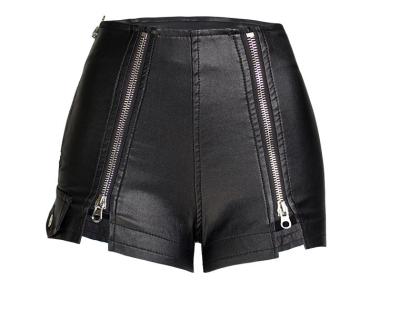 China 2021 Sexy Black TongRui Anti-Wrinkle Anti-Wrinkle Summer New Arrival OEM PU Leather Shorts For Women for sale