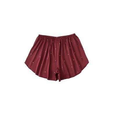 China TongRui Women Anti-Wrinkle Anti-Wrinkle News Mid Point Snack Waist With Silk Fabric Elastic Shorts For Women for sale